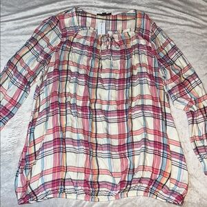 NWT Lane Bryant Multicolor Plaid Top